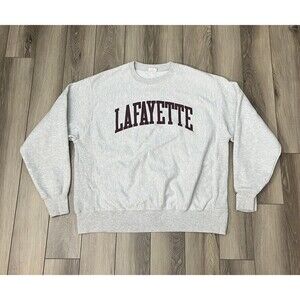 Champion Reverse Weave VTG Lafayette College Gray Crewneck Sweatshirt Mens Sz L